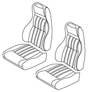 BLACK High Back Seat Upholstery Kit, Front, Left and Right, 79-83 280ZX